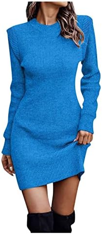 Haljina od džempera u firero, fakultetska haljina dame empirij struk jesen casual dugih rukava džemper dres dres