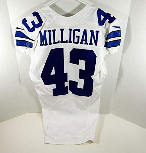 2015 Dallas Cowboys Rolan Milligan 43 Igra izdana White Jersey - Nepotpisana NFL igra korištena dresova