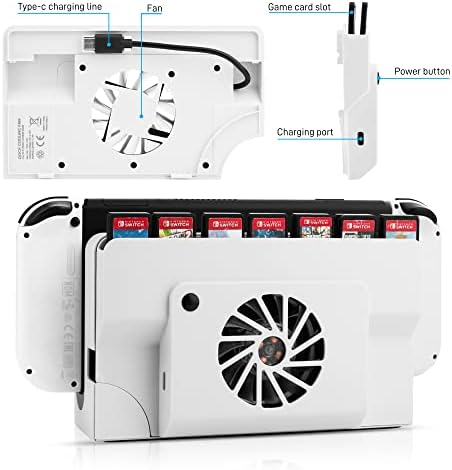 Gldram ventilator za hlađenje za Nintendo Switch OLED pristanište, dodaci za zamjenu hladnjaka s plavom svjetlošću za 2021