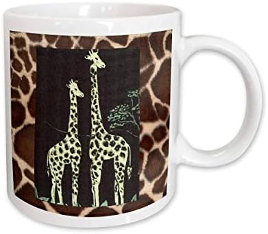 3Drose par žirafa na giraffe krznenoj keramičkoj šalici, 11 unci