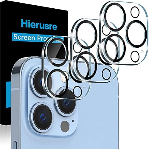 Zaštitna folija za objektiv kamere od kaljenog stakla Hierusre [3 pakiranje] za iPhone Pro 13 6.1 i iPhone 13 Pro Max 6.7,