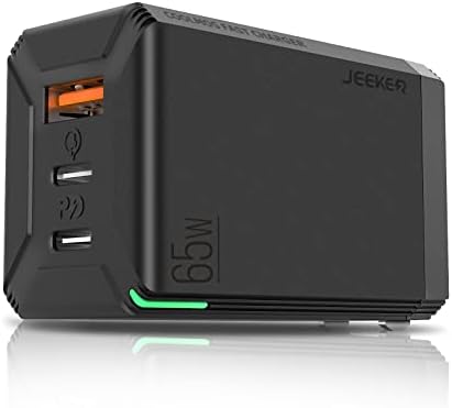 Jeeker 65W Gan USB C Charger 3 Port, PD Fast Charger Multiport USB C Adapter za napajanje zidnih punjača za MacBook Pro Air,