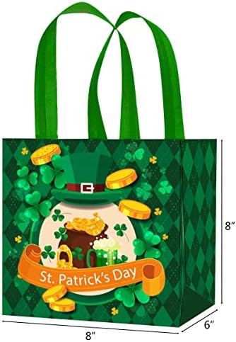 Yexexinm 12 Pack St. Patrick's Day Obloge Netkane poklon vrećice Tote Torbe s ručkama St. Patrick's Day Party za korištenje