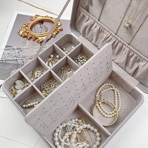 Slučaj za nakit Vlando za žene - prijenosna kožna Organizatorska kutija za ogrlice Naušnice za narukvice - Pokloni za tinejdžere,