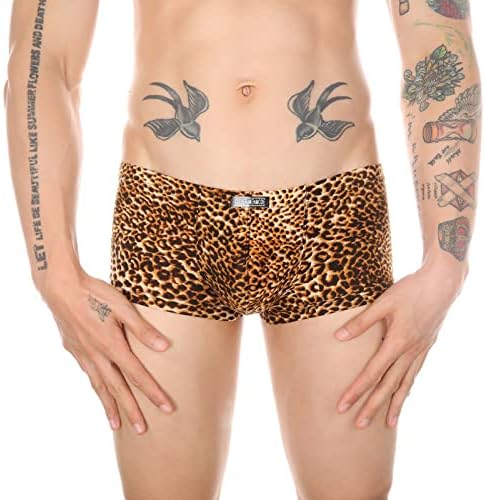 Muška donje rublje bokseri s niskim strukom seksi leopardove tiskane tajice odmor na plaži Print Strip Stripni muški anatomsko