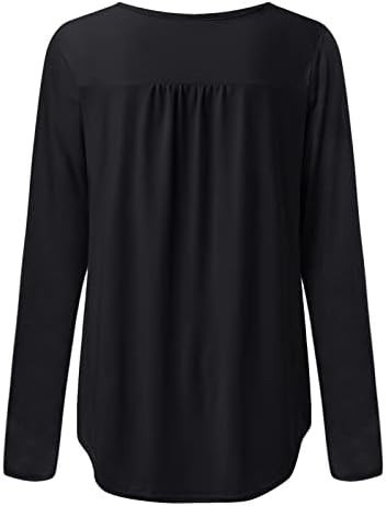 Ženske vrhove Odjeljna ležerna seksi, ležerna čipkasta majica s dugim rukavima Elegantne grafičke majice za posade Drvane