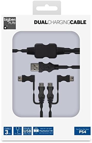 Kabel Bigben Interactive Dual Storage Cable za Playstation - USB kabele - Micro-USB B/Mini USB B, Priključak/mužjak, Crna,