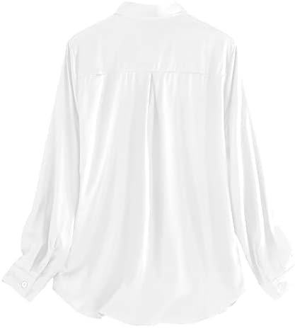 Bijela tinejdžerka bluza dugih rukava opuštena fit the manir Turtleneck satenski kardigan Osnovna zimska jesenska bluza 2023