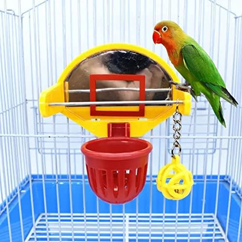 Kukeyiee Parrot Basketball igračka s ogledalom, igračka za hranjenje lopte, igračka za trening za treniranje ptica, papagajne