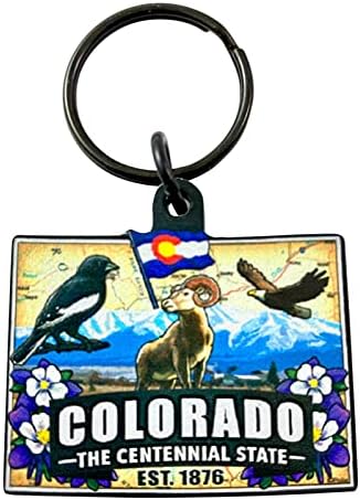 Colorado Keychain Centennial State suvenir s kartama i slikama za zastave akrilni lanac ključeva