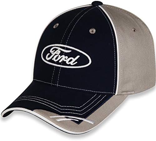 CFS Ford Racing Hat za muškarce - Blue Grey Ford bejzbol kapica Bijeli ovalni logotip
