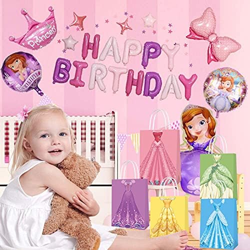 16 pakiranja poklon torbe za princeza, princeza za zabavu za djecu princeza tematske rođendanske torbe torbe