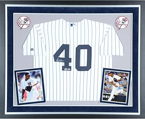 Luis Severino New York Yankees Deluxe uokviren autografiranim veličanstvenim bijelim replikama dres - Autografirani MLB dresovi