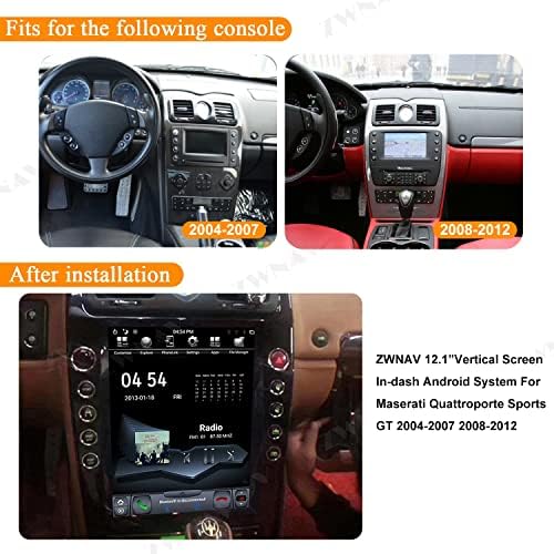 ZWNAV Android 9.0 Tesla Android Car Stereo za Maserati Quattroporte 2004-2007, CAR GPS navigacijska jedinica, HDMI izlaz,