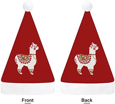Božićni šešir od alpake pliš, nestašni i slatki Šeširi Djeda Božićnjaka s plišanim obodom i udobnom podstavom, Božićni ukras
