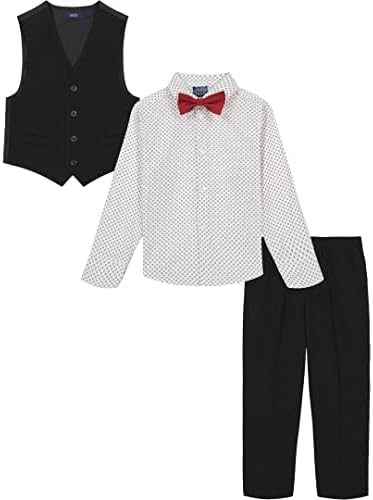 4-dijelni set za dječake u donjem dijelu: košulja s ovratnikom, kravata, prsluk i hlače