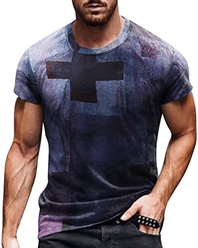 XXBR Vojničke majice kratkih rukava za muške, ljetne novitet Isus Cross Funny Tiskane tiskane majice Atletske majice