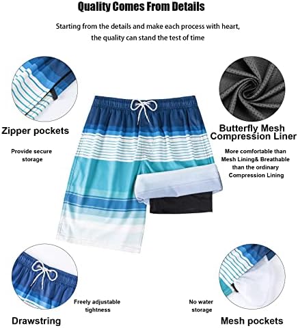 Teškoća muški plivači s kompresijskim oblogama Brzo suho kupaće kostim kratke hlače s džepovima s patentnim zatvaračem