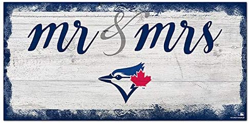 Fan Creations MLB Toronto Blue Jays Unisex Toronto Blue Jays Script MR & MRS SIGN, TEAM BOLOS, 6 x 12