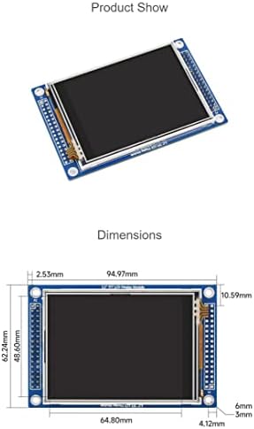 3,2-inčni Višebojni grafički LCD zaslon 320 9240, ugrađeni kontroler 99341, kontroler dodirne podloge 92046, s dodirnom podlogom