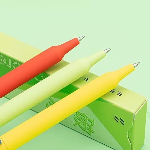 3PCS razlikovane boje set uvlačenih gel olovki, brza suha crna tinta fina točka, njemački dizajn koluta s kuglicama olovka