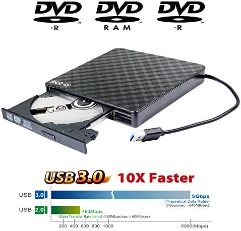 Vanjski player DVD+-R/RW-za snimanje cd-ova Portable optički pogon USB 3.0 za Dell XPS XP S 13 15 Inspiron 15 5000 9570 2-