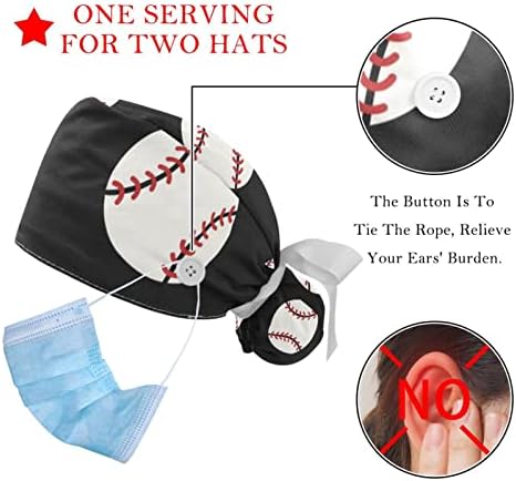Niaocpwy uzorak bejzbol podesiva radna kapa s gumbima elastična vrpca kravata za žene za žene