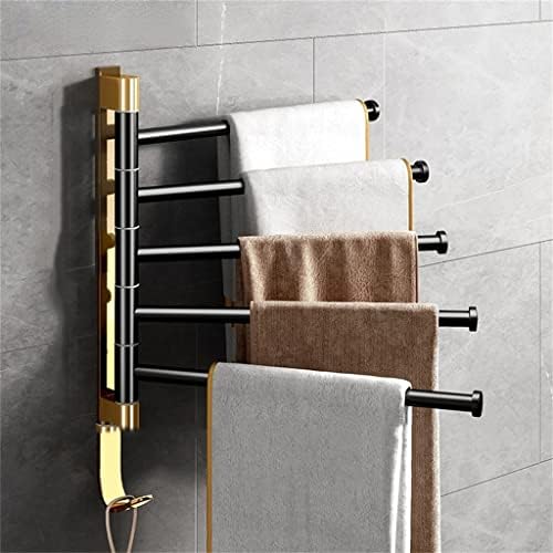 N/a rotacijski stalak za ručnike lagano luksuzno crno zlato aluminijsko djelovanje bez probijanja aluminijske aktivnosti