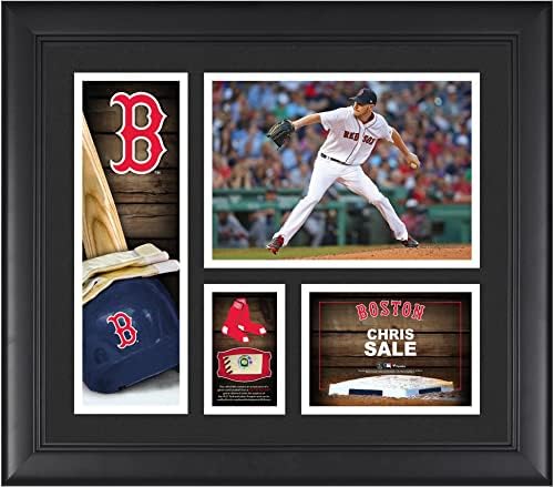 Chris Sale Boston Red Sox uokviren 15 x 17 kolaž igrača s komadom bejzbola koji se koristi u igri - MLB igra koristila je