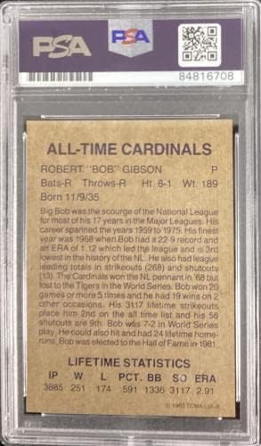 Bob Gibson potpisao 1983. TCMA 8 bejzbol kartica HOF PSA/DNA Auto 10 obojeni - Kartice s baseball pločama