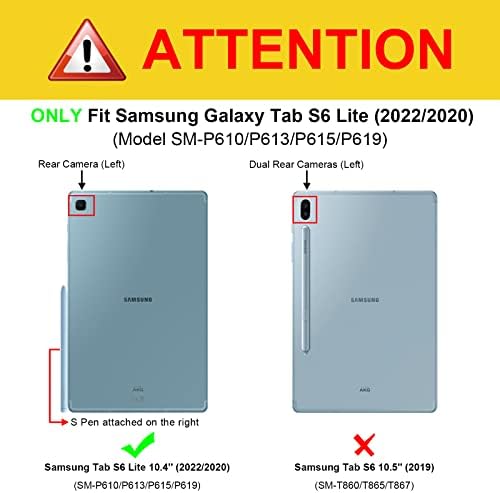Slučaj Fintie za Samsung Galaxy Tab S6 Lite 10,4 inča 2022/2020 Model s S držanikom olovke, višestrukim zavijanjem mekanog