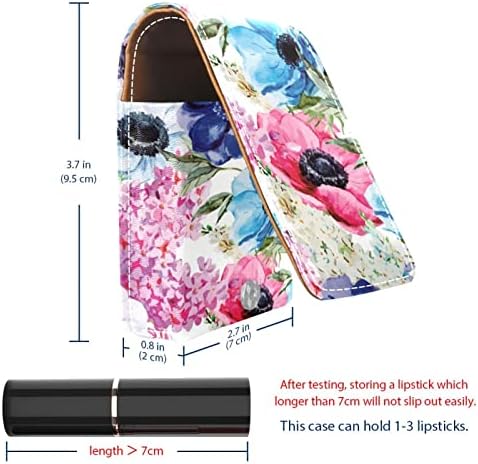 Mini torbica za ruž za usne s ogledalom za novčanik, akvarel cvijeće, Prijenosni Držač torbice za organizaciju