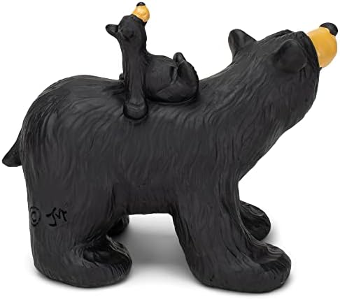 DEMDACO jahanje Beraback Crni medvjed 5 x 6.5 ručno lijevane smole Skulptura