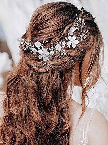 Vjenčane frizure s cvjetnim uzorkom lišća grožđa, biserni Dodaci za vjenčanu kosu za žene i djevojke