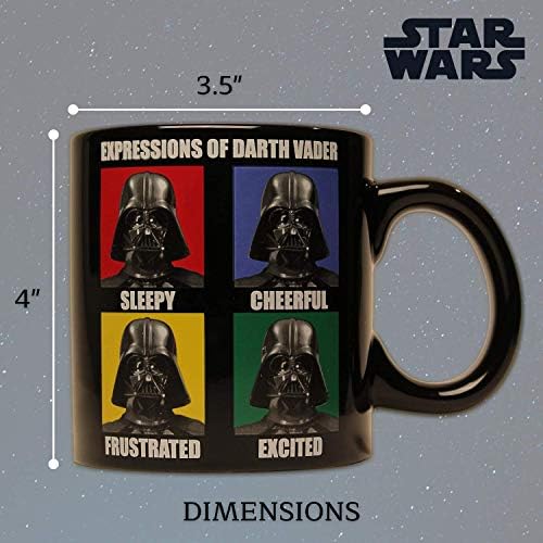 Silver Buffalo Star Wars Darth Vader Expressions Ceramic Coffeol, 14 unci