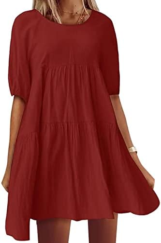 ADSSDQ Haljine za žene 2023., ženska modna casual haljina Ljetno Izvrsna slojevite haljine s pojasom s rukom