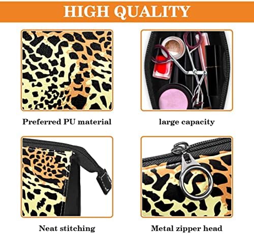 TBOUOBT Kozmetičke torbe za žene, šminke Toaletne torbe Organizator Toaletne vrećice, Leopard Retro Animal Pattern