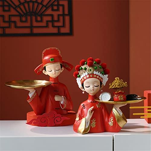 Tfiiexfl kineski mladenci za odlaganje ladice za odlaganje smola ukras novi par vjenčanja darovi home dnevna soba radna površina