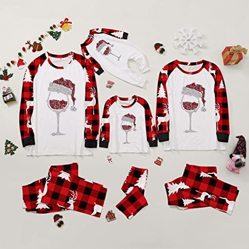 Obiteljska božićna pidžama podudarne setove slatke tiskane gornje karirane hlače za spavanje odmor PJS Obiteljska pijama