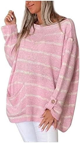 Ženski zimski džemperi Kontrastna puloverska pulover Okrugli vrat Okrugli vrat Podesi džemper