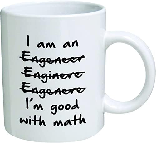 della tempo bijeli inženjer dobar sam s matematikom 3 linije prekrižene 11 unci smiješne šalice za kavu