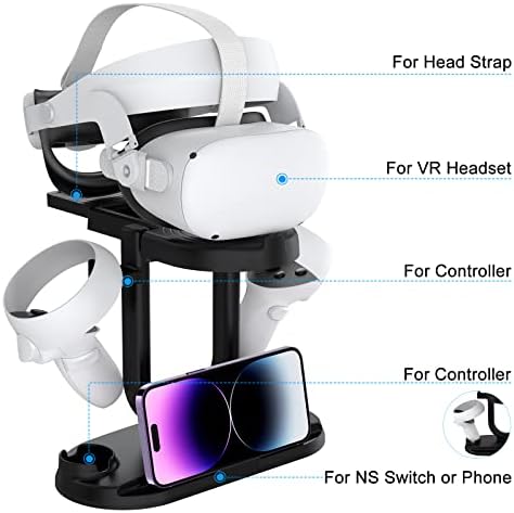 YouNik VR Stand for Quest 2/Rift S/HTC VIVE/INDEX VENTILE/PS VR/PS VR 2, VR SHOALLEST STANILSKE STANICE I CONTROLLER CONTROLER