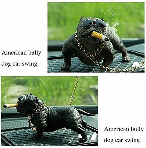Nadzor automobila za pseće automobile američki buldog Nadzorna ploča automobila Urnament Figurice Doma dekor Dog Zlatni lanac