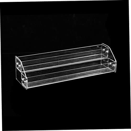 Prozirni akrilni lak za nokte Organizator stalak za stalak za policu, 2 sloja čistog nosača za zaslon za nokte, kutija za