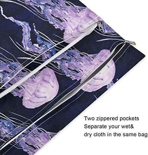 ZZXXB morske meduze vodootporna mokra vrećica za višekratnu uporabu pelena mokra suha torba s džepom s patentnim zatvaračem