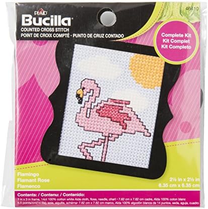 Kit za početnike Bucilla s 3-inčnim plastičnim okvirom, flamingo