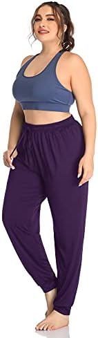 Zerdocean Women's Plus Size Casual Lounge Yoga hlače Udobno opuštene joggers hlače s džepovima