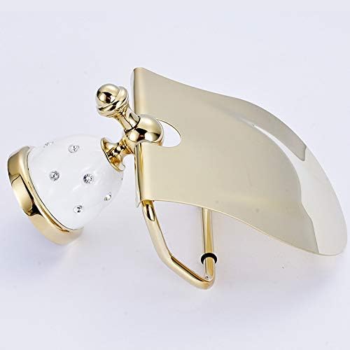 Sweejim zlatni držač toaletnog papira s držačem tkiva s dijamantskim kolutom Čvrsti mesingani pribor za kupaonicu Gold1