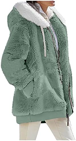 Foviguo klasična zimska bluza ženska kapuljača Birthdaj s dugim rukavima Čvrsti džemperi mekani zip up Ugodni V vrat natezani