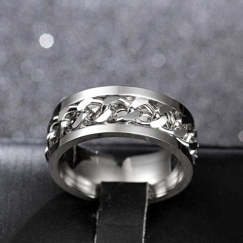 Koleso 8 mm srebrni lanac prsten za muškarce i žene-44584